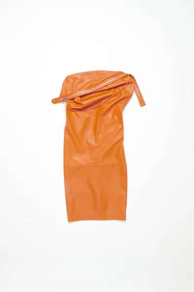 Acne Studios Leather Dress In Apricot Orange