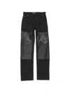 Acne Studios Leather-patch Trousers In Black