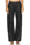 Acne Studios Leather Wide-leg Pants In Black