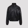 Acne Studios Lethestanether Lamb Leather Bomber Jacket In Black
