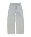 Acne Studios Letter Combination Denim Trousers In Gray