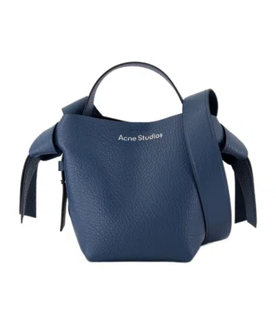 Acne Studios Letter Detail Shoulder Bag In Blue