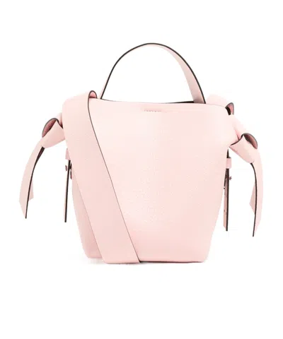 Acne Studios Letter Detail Shoulder Bag In Pink