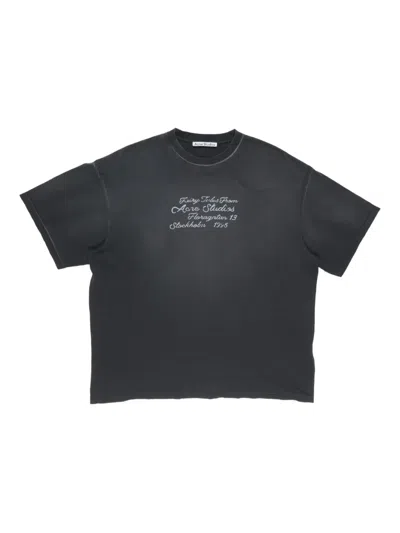 Acne Studios Letter-print Cotton T-shirt In Black