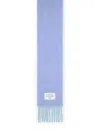 Acne Studios Alpaca Wool Blend Scarf With Fringed Ends In Blue