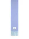 Acne Studios Alpaca Wool Blend Scarf With Fringed Ends In Blue