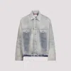 Acne Studios Light Blue Cotton Jacket In Multi