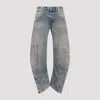Acne Studios Distressed Low Waist Cotton Jeans In Blue
