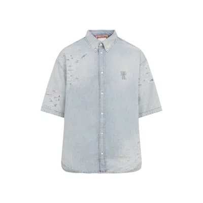 Acne Studios Light Blue Cotton Shirt In Multi