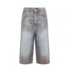 Acne Studios Overwashed Denim Bermuda Shorts In Brown