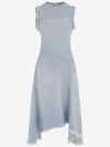 Acne Studios Asymmetric Faded Denim Dress In Blue