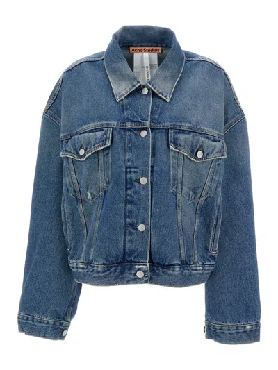 Acne Studios Light Blue Oversized Vintage Jacket With Buttons In Cotton Denim Woman