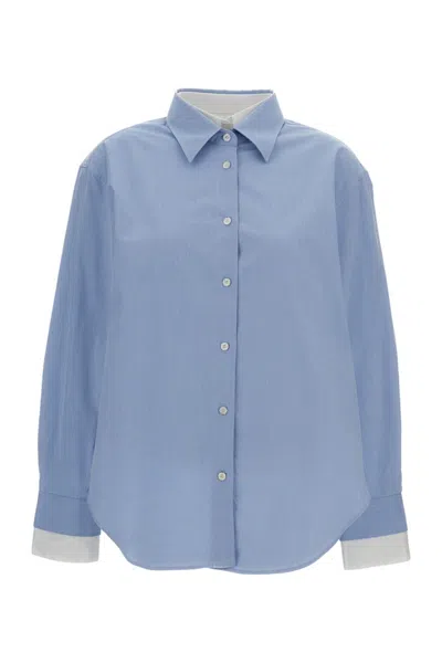 Acne Studios Light Blue Regular Solid Shirt In Black