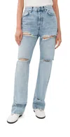 Acne Studios Logo-patch Distressed Jeans In Blue