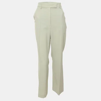 Pre-owned Acne Studios Light Green Wool Blend Wide Leg Pants M