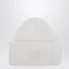 Acne Studios Gray Large Face Logo Beanie In Gray