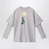 Acne Studios Light Grey Layered Structure T-shirt In Gray