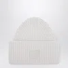 Acne Studios Light Large Face Logo Beanie In Gray