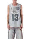 Acne Studios Lightweight Silver Graphic Tank In Multi