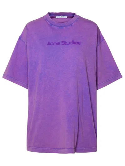 Acne Studios Lilac Cotton T-shirt In Purple