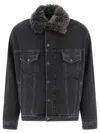 Acne Studios Lined Denim Jacket With Faux-fur Collar