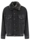 Acne Studios Lined Denim Jacket With Faux-fur Collar Jackets Black