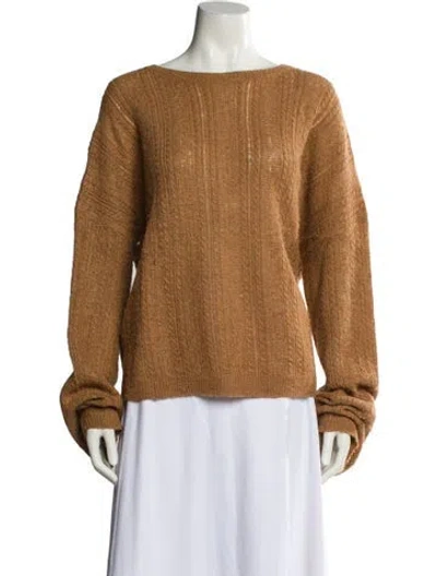 Pre-owned Acne Studios Linen Bateau Neckline Sweater In Brown