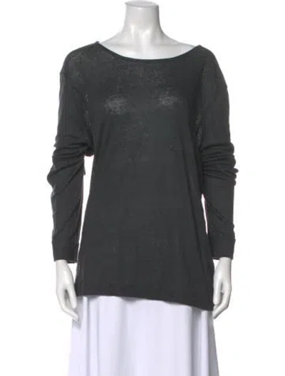 Pre-owned Acne Studios Linen Bateau Neckline Top In Gray