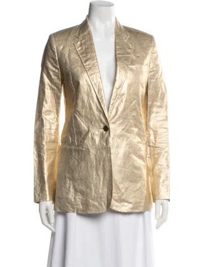 Pre-owned Acne Studios Linen Blazer In Gold/metallic