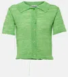 Acne Studios Linen-blend Cardigan In Bright Green