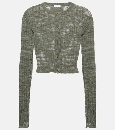 Acne Studios Linen-blend Cardigan In Green