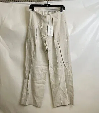 Pre-owned Acne Studios Linen Blend Trousers Women's Size 38 Us 6 Cream White