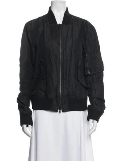 Pre-owned Acne Studios Linen Bomber Jacket In Blue