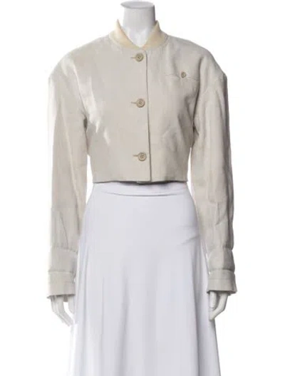 Pre-owned Acne Studios Linen Bomber Jacket In Neutral