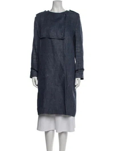 Pre-owned Acne Studios Linen Coat In Blue