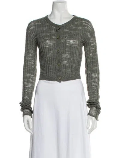 Pre-owned Acne Studios Linen Crew Neck Sweater In Green