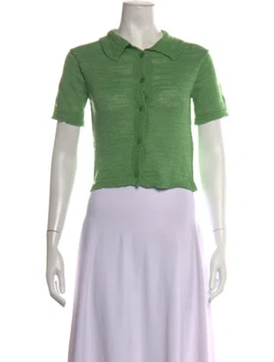 Pre-owned Acne Studios Linen Crew Neck Sweater In Green