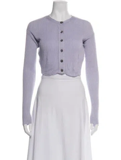 Pre-owned Acne Studios Linen Crew Neck Top In Purple