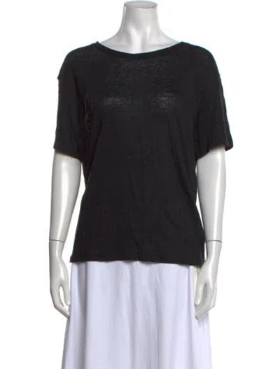 Pre-owned Acne Studios Linen Crew Neck T-shirt In Black