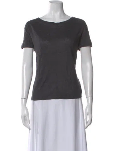 Pre-owned Acne Studios Linen Crew Neck T-shirt In Gray