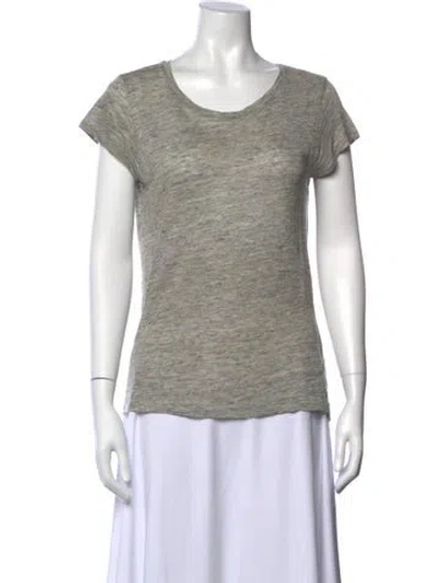 Pre-owned Acne Studios Linen Crew Neck T-shirt In Gray