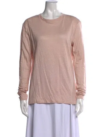 Pre-owned Acne Studios Linen Crew Neck T-shirt In Pink