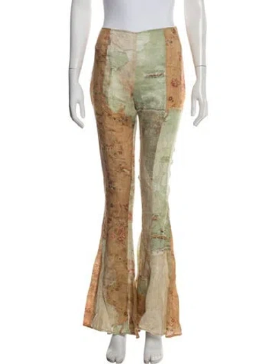 Pre-owned Acne Studios Linen Flared Pants In Neutrals