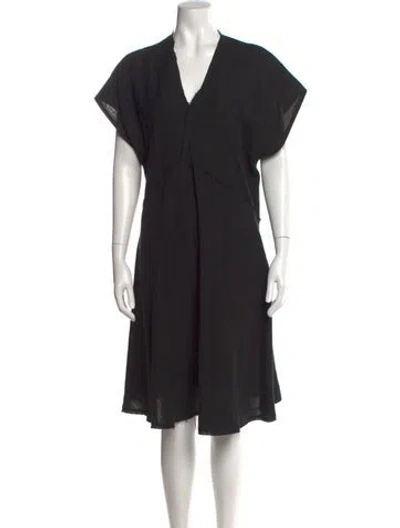 Pre-owned Acne Studios Linen Knee-length Dress In Black