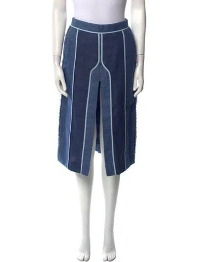 Pre-owned Acne Studios Linen Knee-length Skirt In Blue