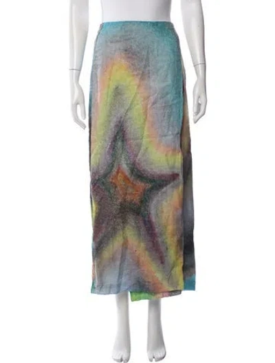 Pre-owned Acne Studios Linen Long Skirt In Blue