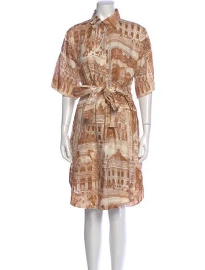 Pre-owned Acne Studios Linen Midi Length Dress In Neutral