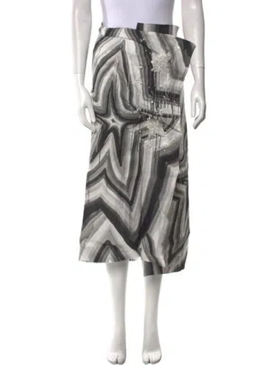 Pre-owned Acne Studios Linen Midi Length Skirt In Gray