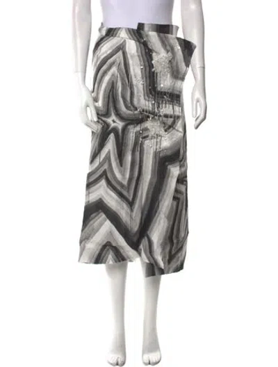 Pre-owned Acne Studios Linen Midi Length Skirt In Gray