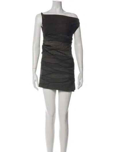 Pre-owned Acne Studios Linen Mini Dress In Black/brown